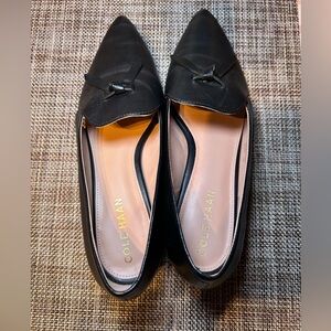 Cole Haan size 6 Viola leather pointed toe skimmers Women's Black Leather Flats